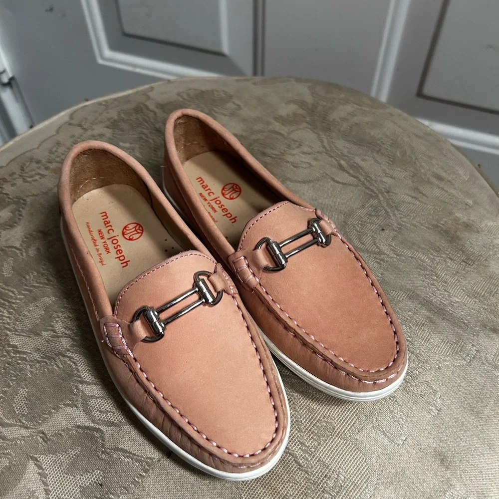 Marc Joseph New York Leather Loafer in Dusty Pink Sz 13.5